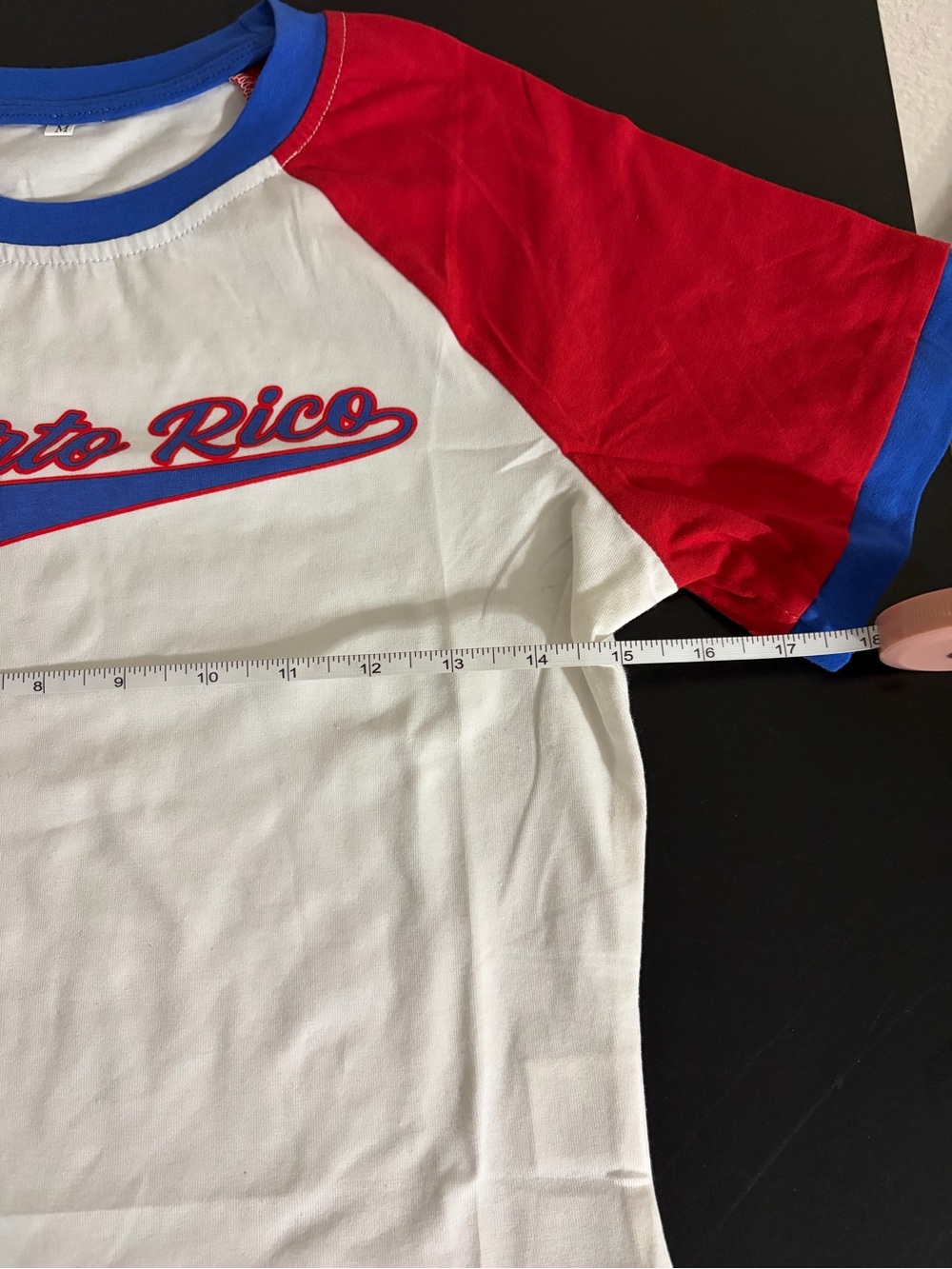 Puerto Rico Red & White Raglan Tee - Picture 3 of 3